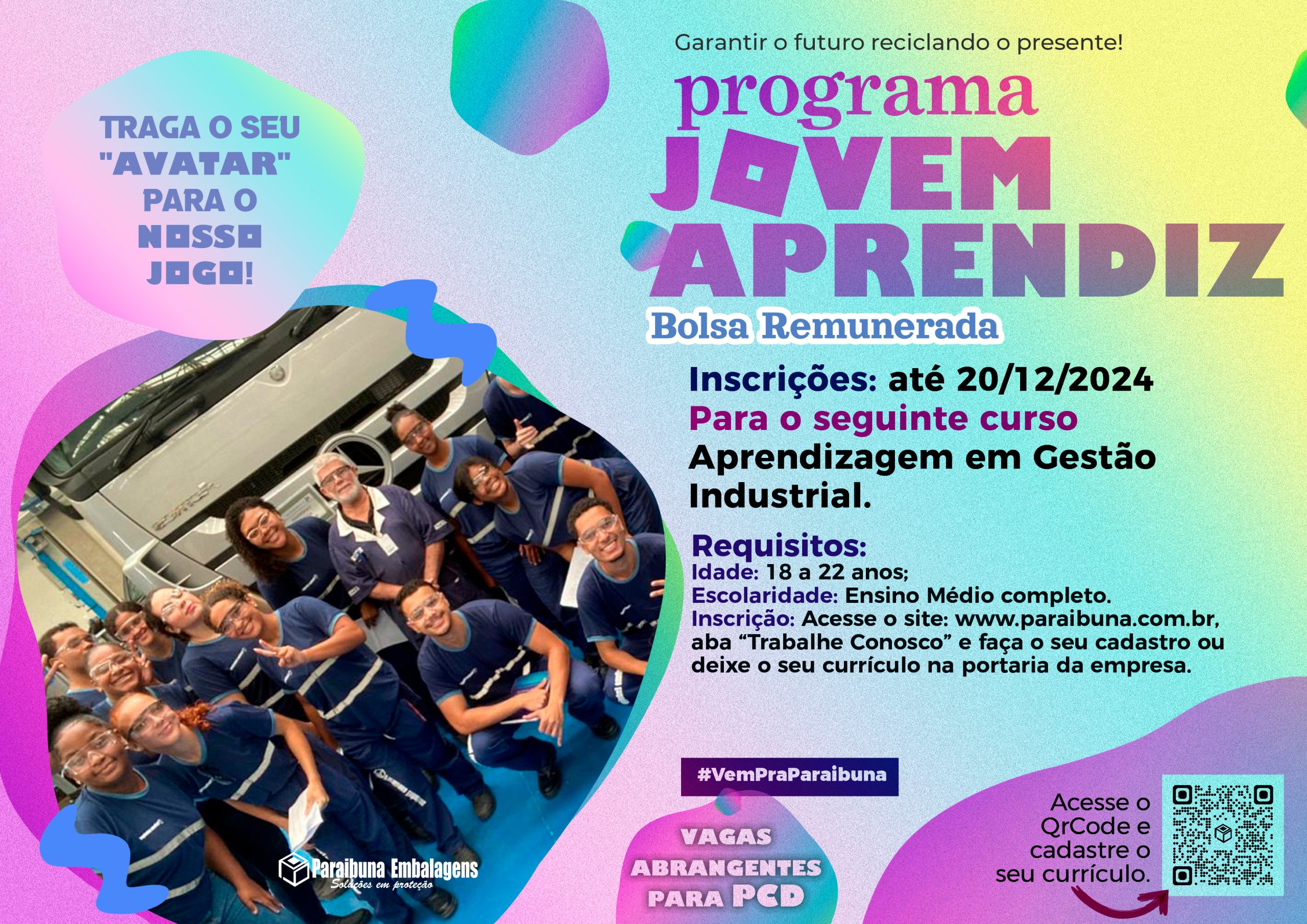 Paraibuna Embalagens abre inscrições para o Programa Jovem Aprendiz: Transformando o Futuro através da Sustentabilidade