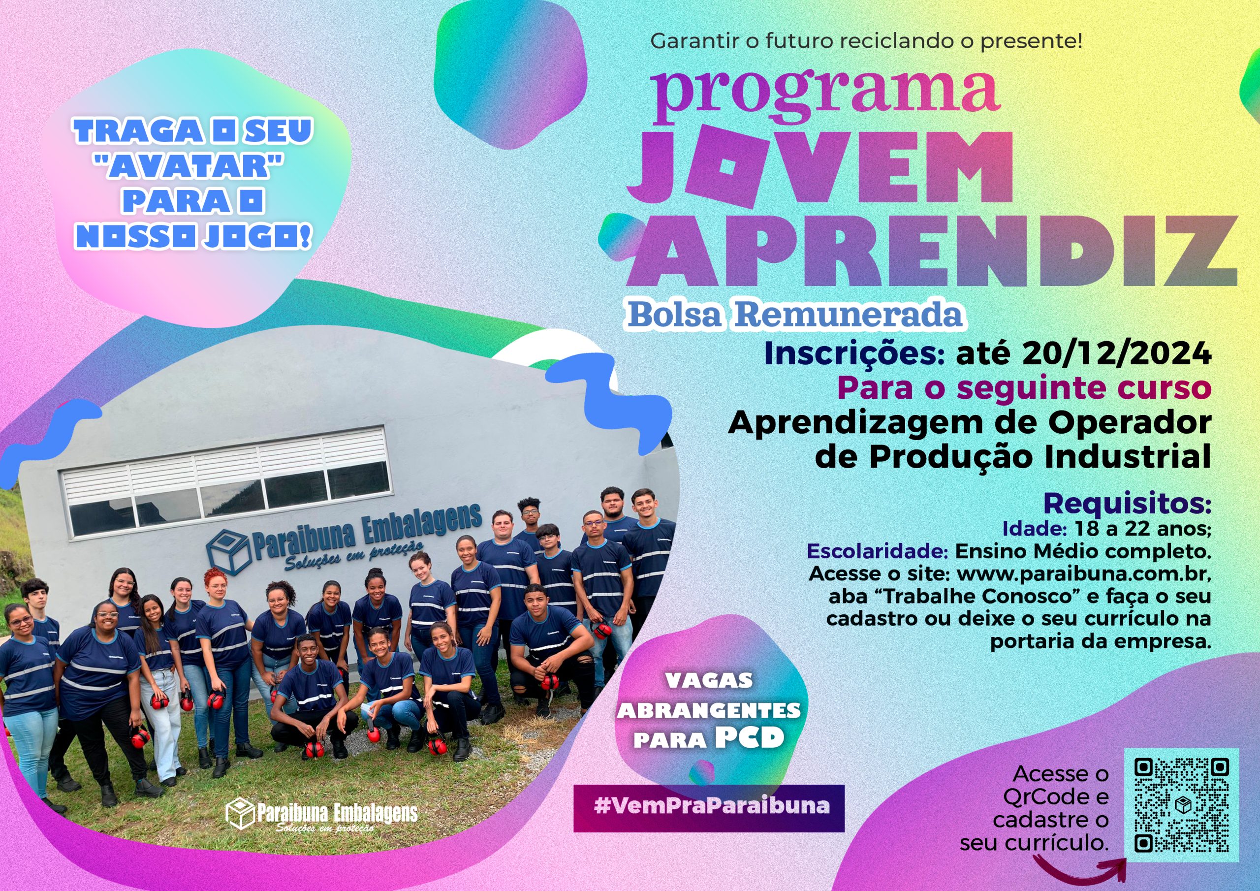 Paraibuna Embalagens abre inscrições para o Programa Jovem Aprendiz: Transformando o Futuro através da Sustentabilidade